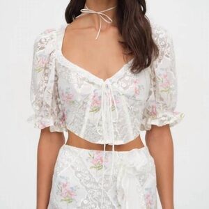 For Love and Lemons Diana Floral Top Size S